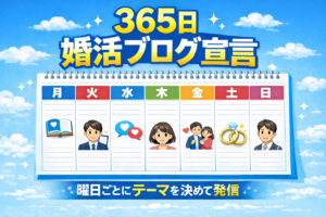 投稿についてもっと詳しく 365日婚活ブログ宣言 〜曜日ごとにテーマを決めて発信します〜