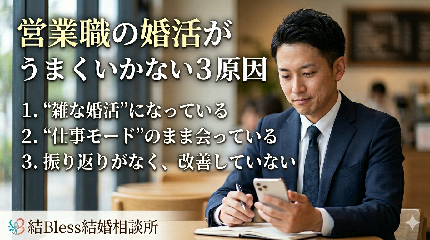 あなたが現在見ているのは 営業職の婚活がうまくいかない3つの原因